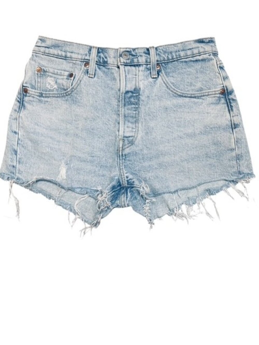 LEVI'S 501 High-Rise Button-Fly Cut-Off Denim Shorts - Size 28
